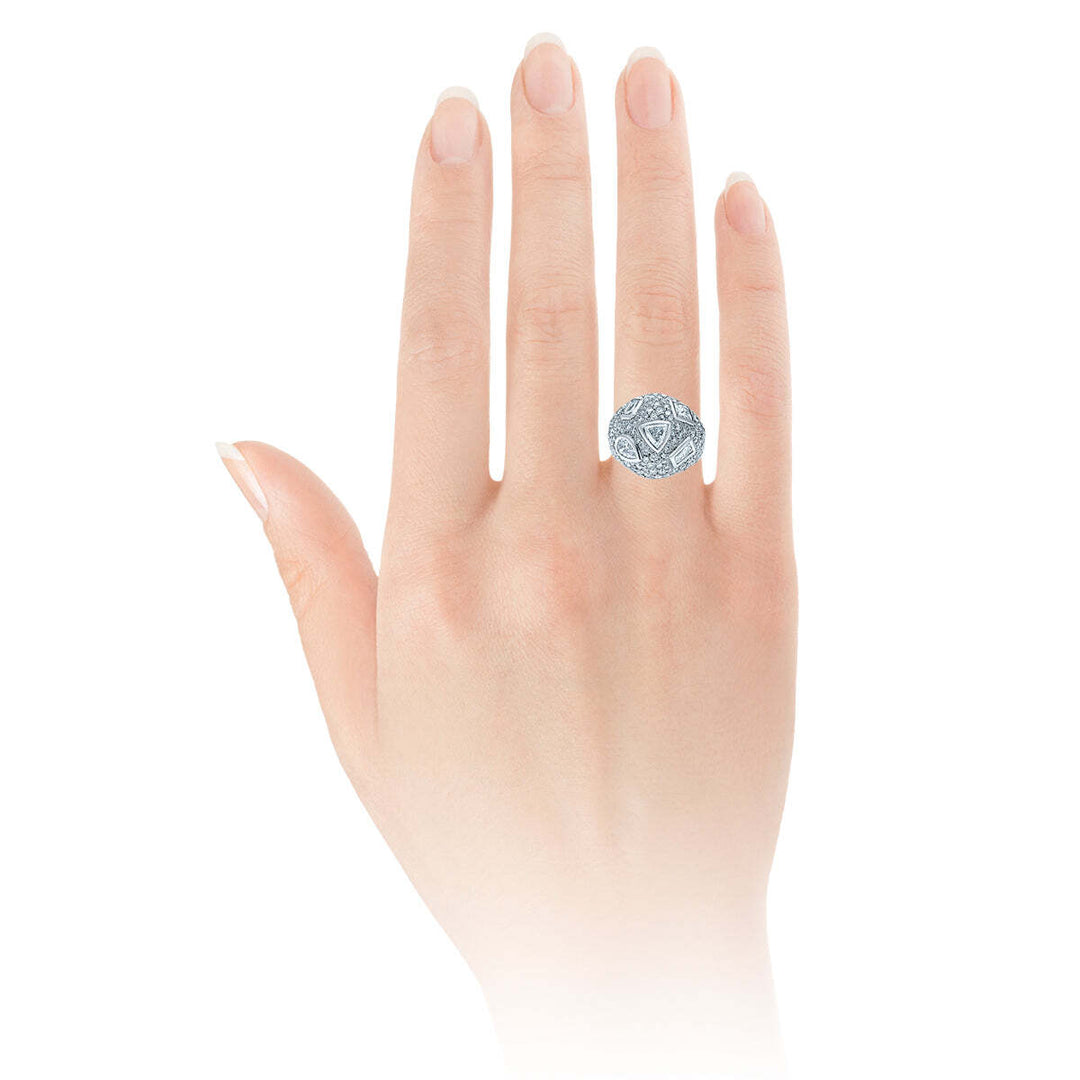 A. 14kt White Gold Multi-Cut Diamond Ring