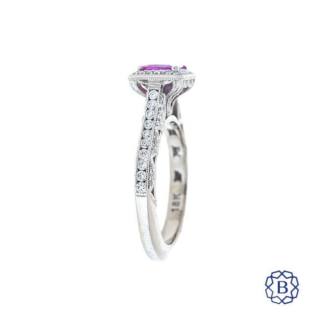 A. Tacori 18kt Pink Sapphire Diamond Ring