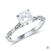 18kt White Gold Tacori Moissanite and 0.15ct Diamond Engagement Ring