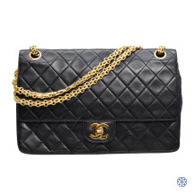 Chanel Black Double Flap with Gold Hardware and Limited Edition Strap