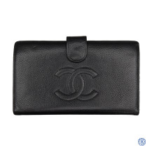 Chanel Black Caviar Snap Wallet